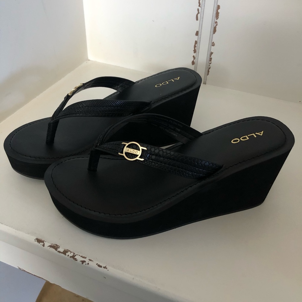 Aldo wedge flip flops